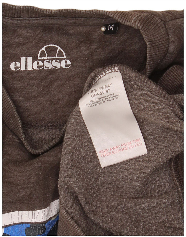 Felpa grafica da uomo Ellesse, maglione, cotone grigio medio