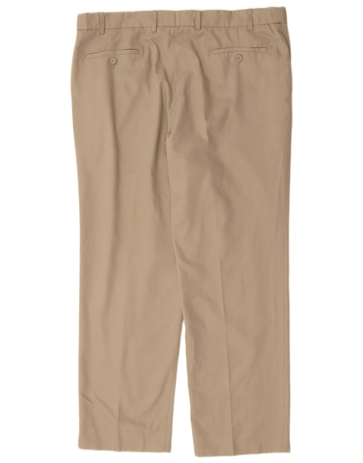 Pantaloni da abito dritti da uomo Marks & Spencer W40 L31 Poliestere beige