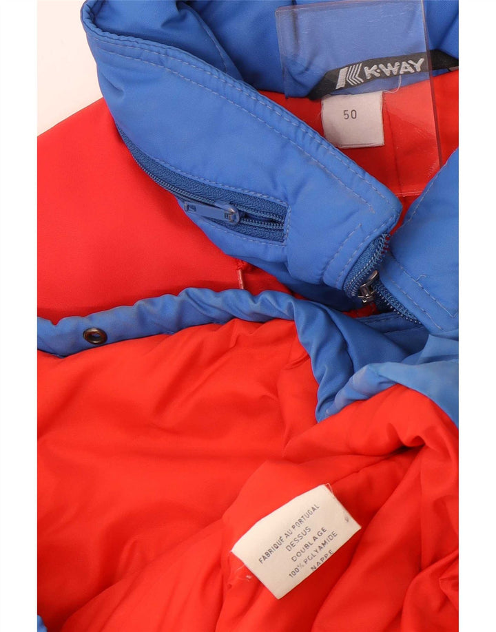 Giacca da sci con cappuccio da uomo K-Way EU 50 Large Rosso Colorblock