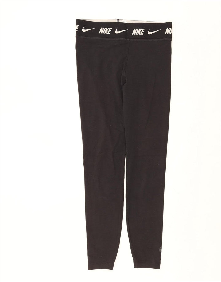 Leggings grafici attillati da donna NIKE UK 12 cotone nero medio
