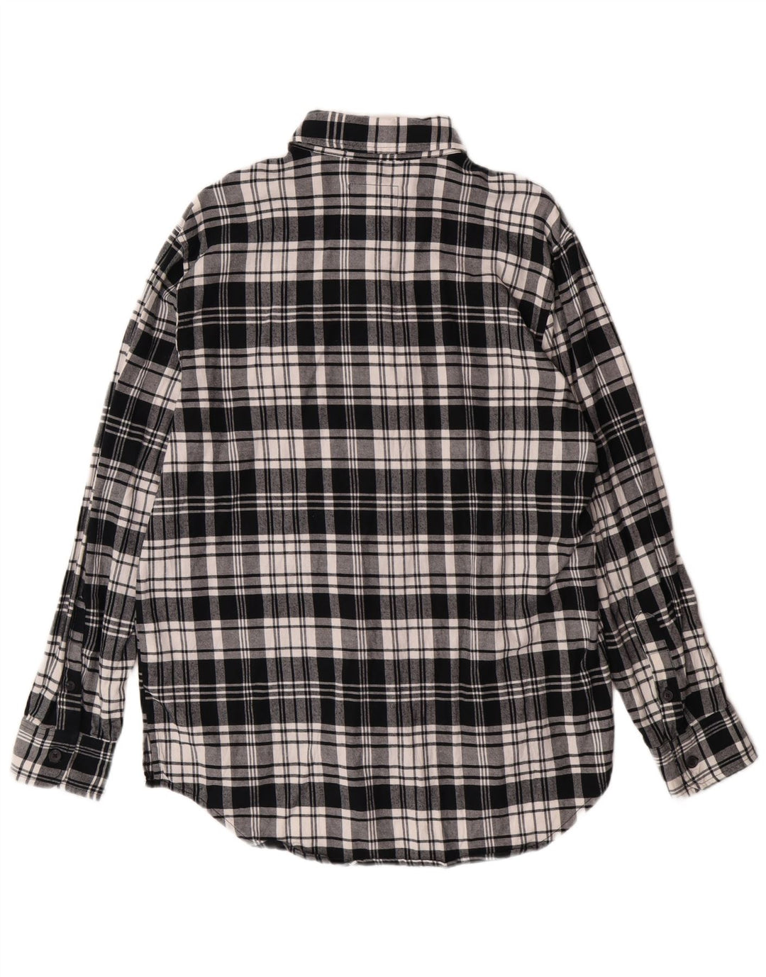 USO ORIGINALE Camicia da uomo in flanella di cotone a quadri neri medio