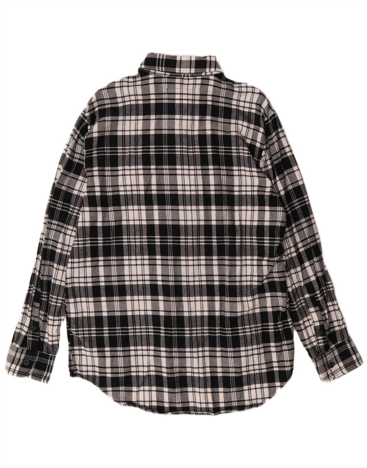 USO ORIGINALE Camicia da uomo in flanella di cotone a quadri neri medio
