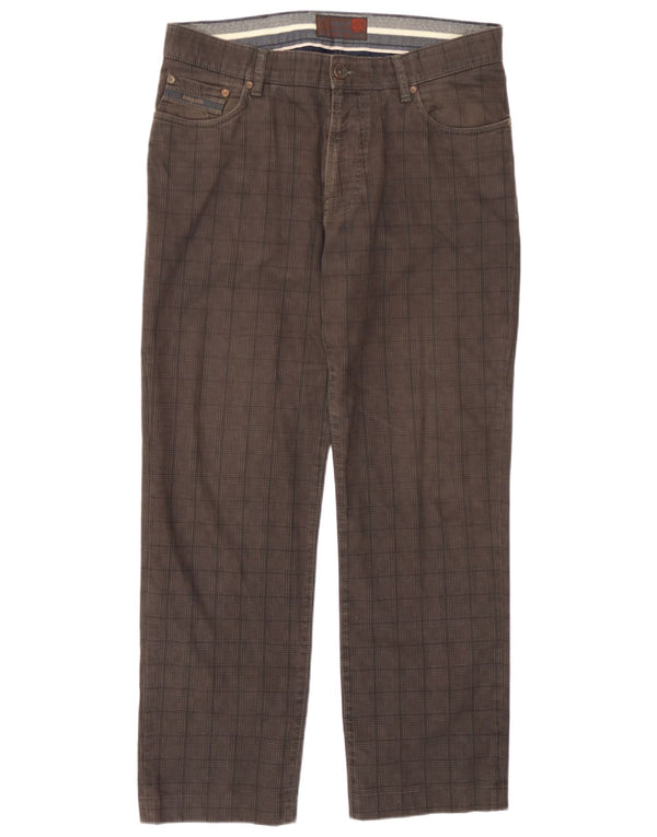 Pantaloni casual dritti da uomo Bugatti IT 52 XL W36 L30 pied de poule grigio