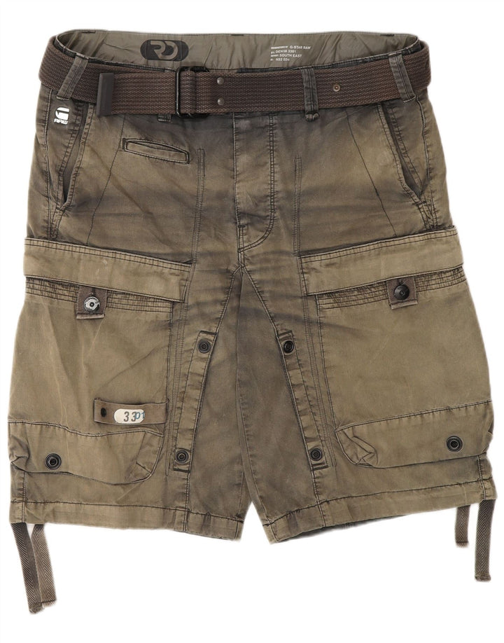 G-Star Pantaloncini cargo con grafica da uomo grandi W36 Khaki