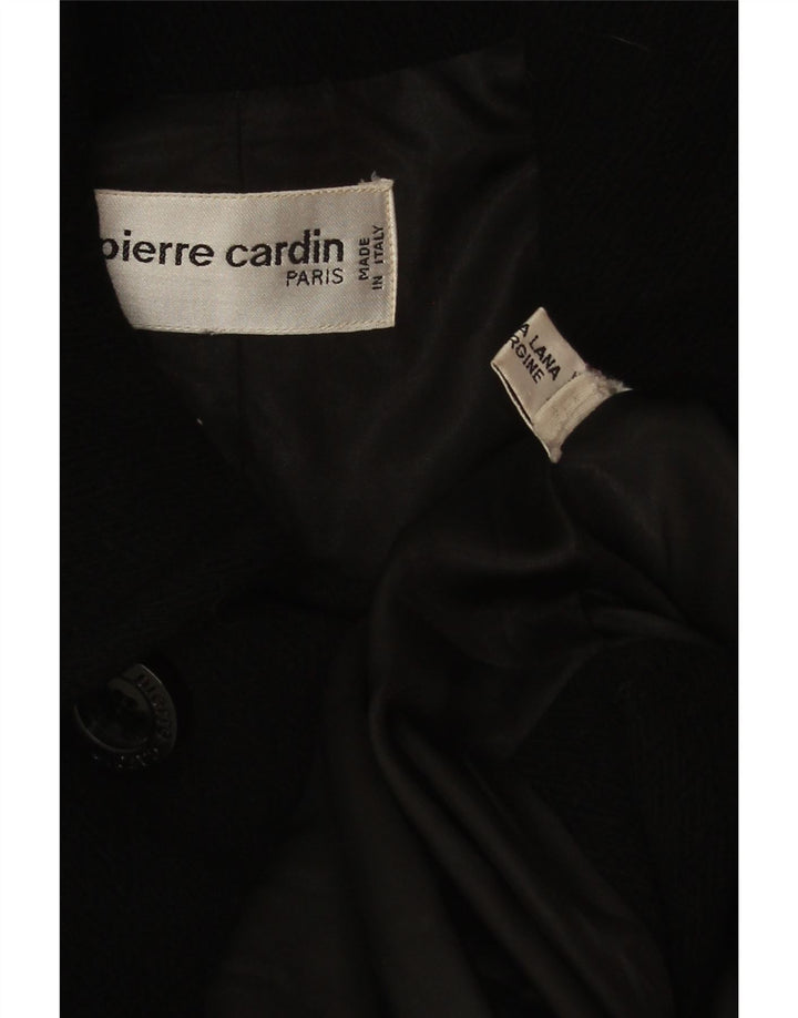Cappotto doppiopetto da donna Pierre Cardin UK 20 2XL Lana nera