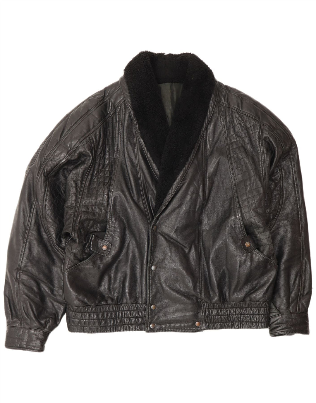 Giacca in pelle vintage da uomo IT 52 XL Nera