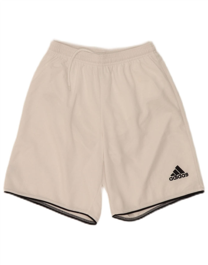 Pantaloncini sportivi da uomo Adidas piccoli sportivi in poliestere bianco
