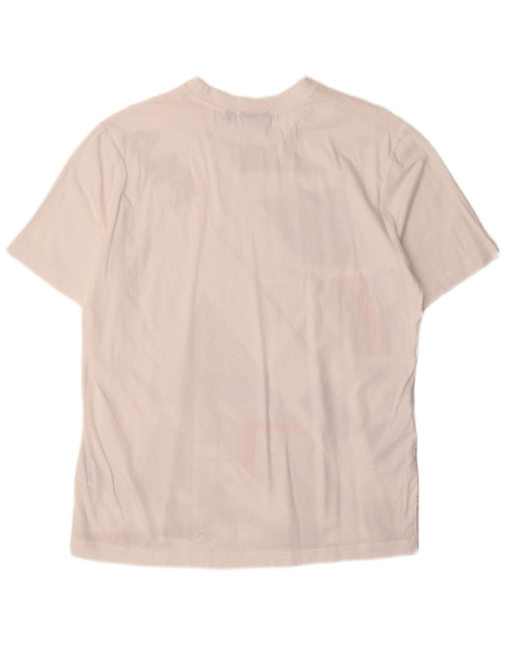 T-shirt grafica da uomo Fila Top in cotone geometrico bianco medio