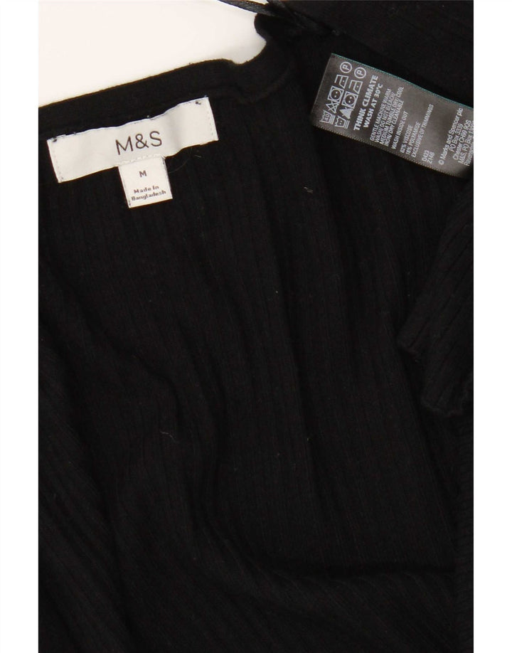 Maglione cardigan aperto da donna Marks & Spencer UK 14 viscosa nera media