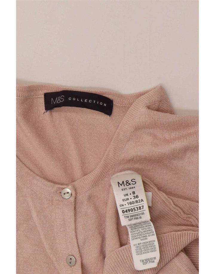 Maglione cardigan da donna Marks & Spencer UK 8 Small Rosa Viscosa