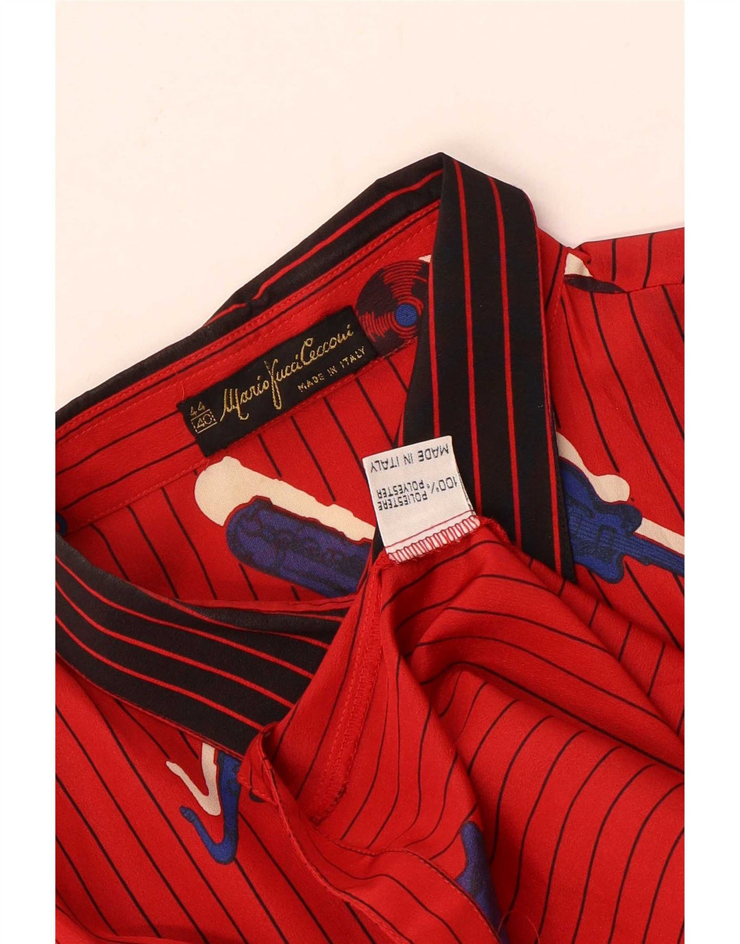 Camicia Donna Mario Pucci Cecconi IT 44 Gessato Medio Rosso