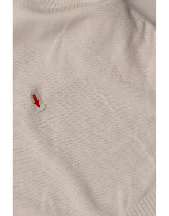 Maglione maglione con scollo a V da donna Fred Perry UK 14 grande bianco