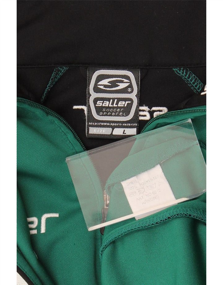 Saller Giacca da tuta grafica da uomo di grandi dimensioni in poliestere color block verde