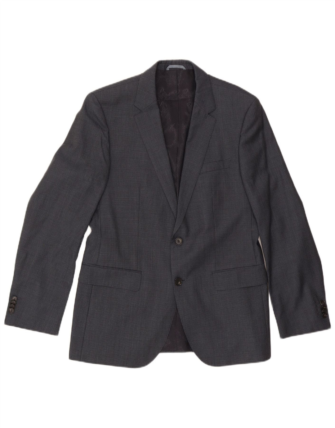Giacca blazer da uomo a 2 bottoni Hugo Boss EU 48 lana pied de poule grigio medio