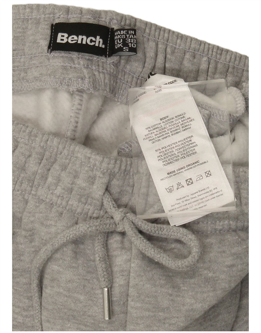 Pantaloni da tuta da donna BENCH Joggers UK 10 piccoli in cotone grigio