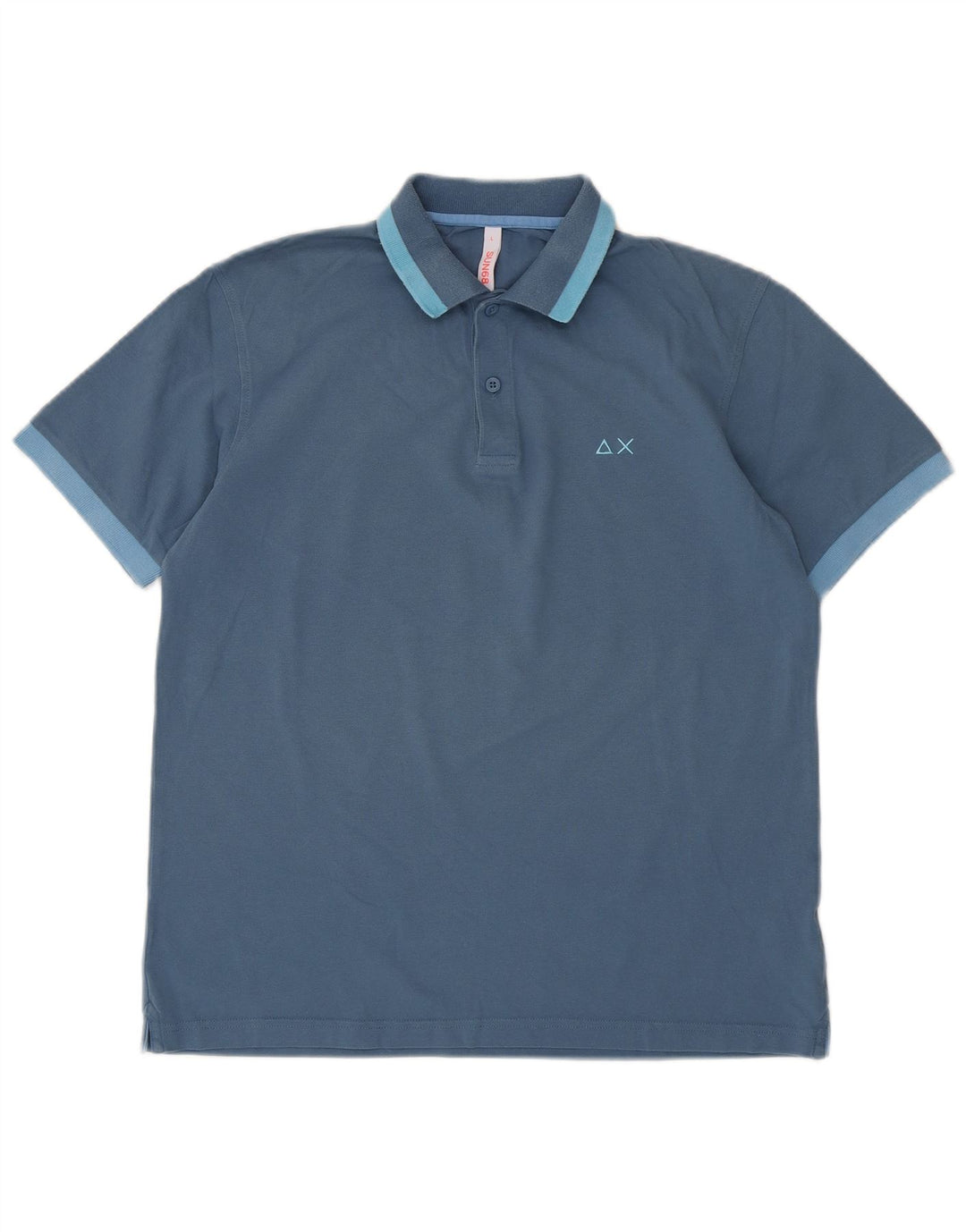 Polo da uomo Sun68 grande in cotone blu
