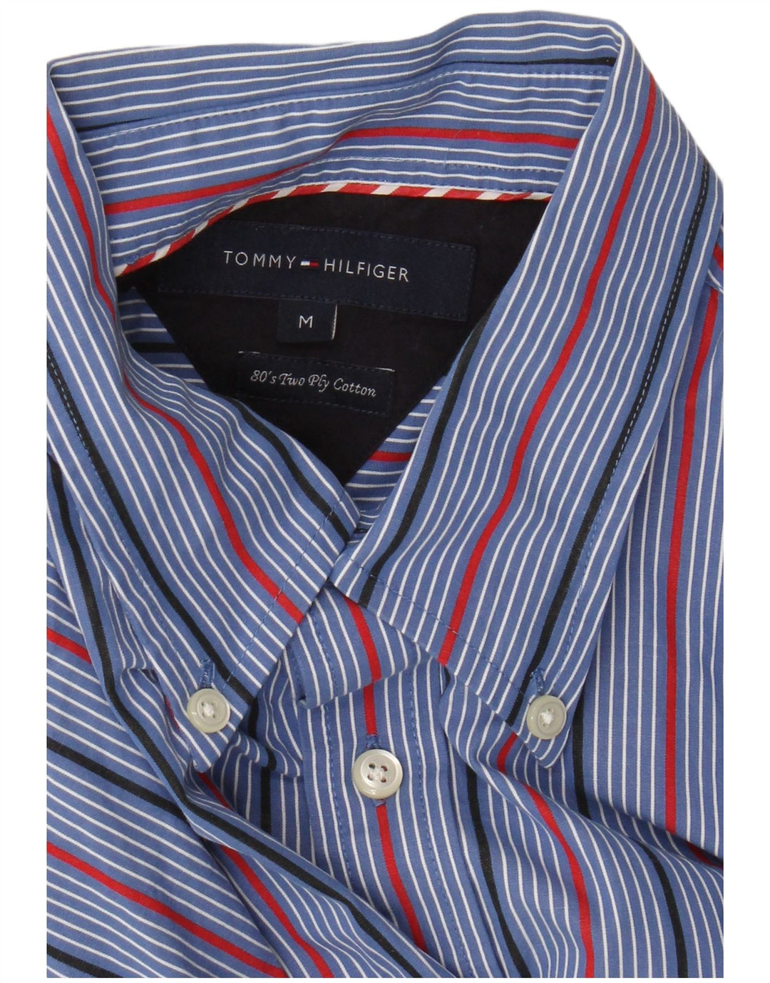 Camicia da uomo Tommy Hilfiger in cotone a righe blu medio