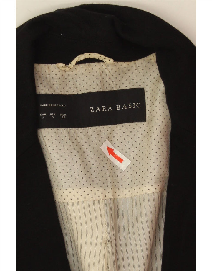 Giacca blazer a 1 bottone da donna Zara UK 10 piccola viscosa nera