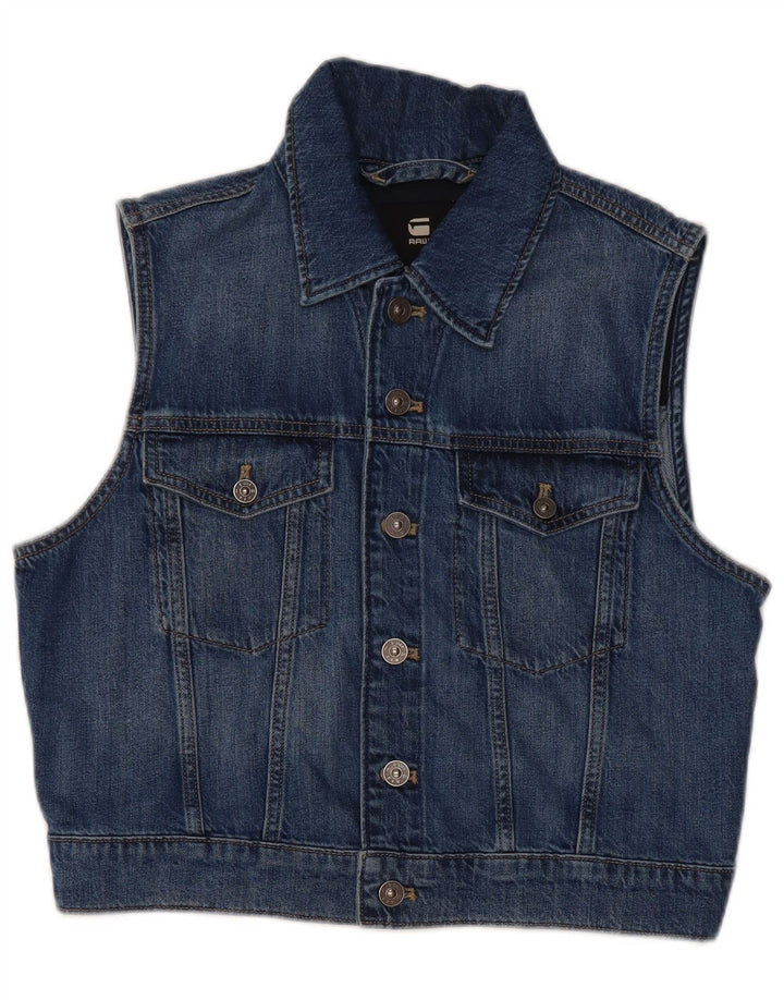 Gilet in denim corto da donna G-STAR UK 14 cotone blu medio