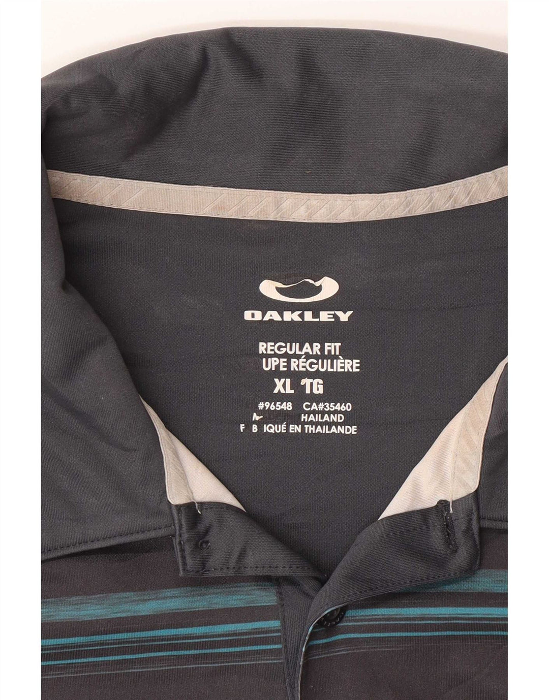 Polo Oakley da uomo vestibilità regolare XL a righe grigie