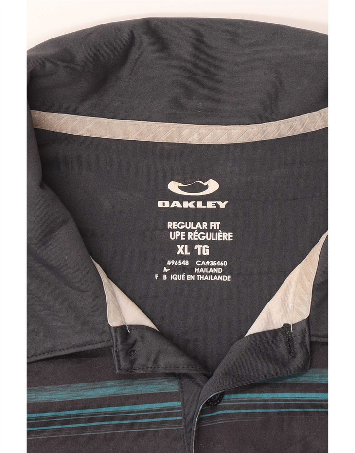Polo Oakley da uomo vestibilità regolare XL a righe grigie
