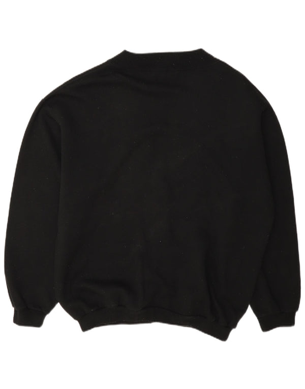 Maglione cardigan da donna vintage UK 14 cotone floreale nero medio