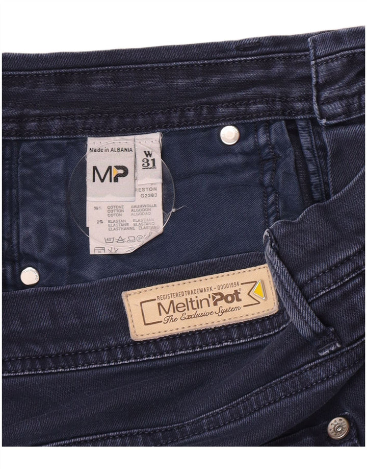 Pantaloncini di jeans da uomo Meltin' Pot W31 cotone blu navy medio