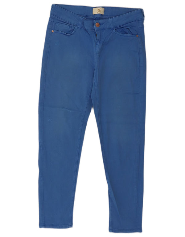 Jeans skinny corti invecchiati Zara da donna EU 36 XS W26 L23 Blu