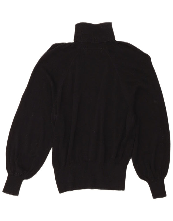 Maglione maglione collo alto da donna Zara UK 10 piccolo Lyocell nero
