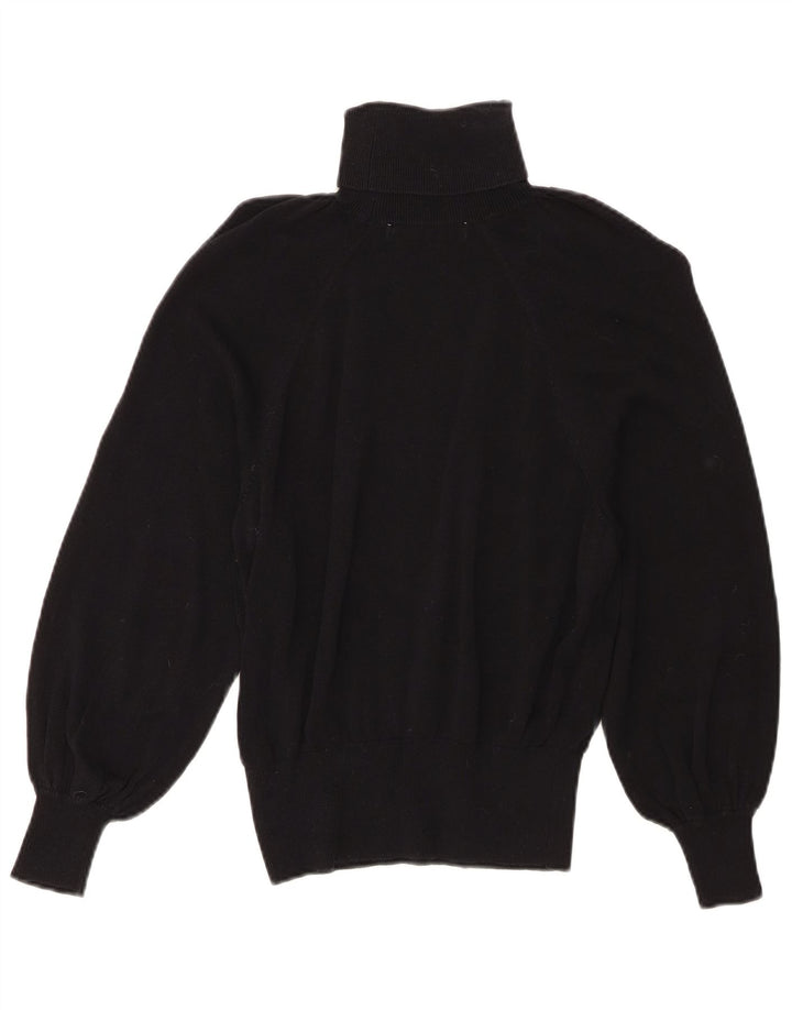 Maglione maglione collo alto da donna Zara UK 10 piccolo Lyocell nero