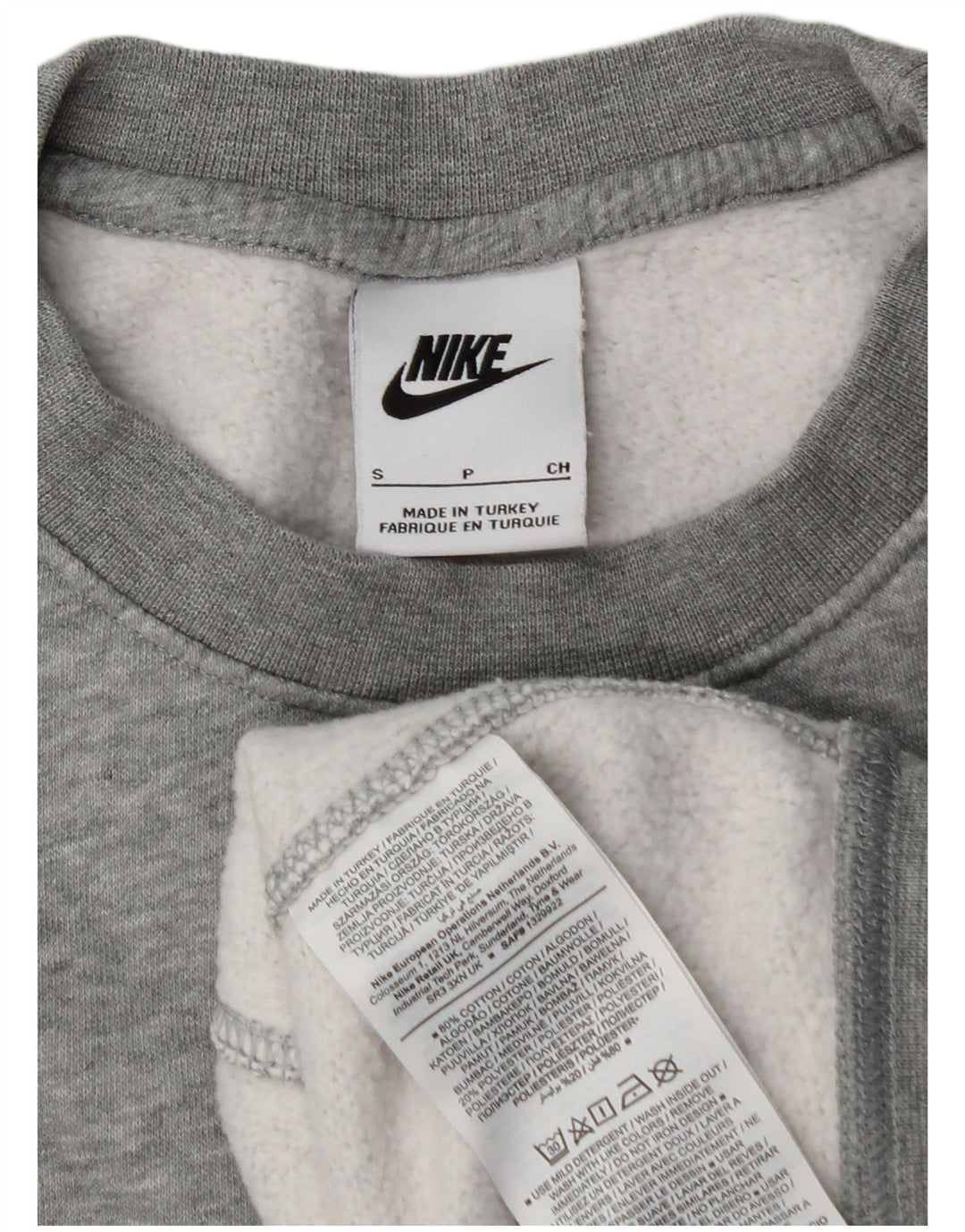 Felpa da uomo ampia NIKE, maglione piccolo in cotone grigio