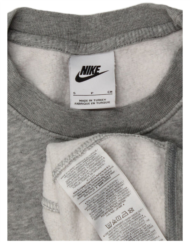 Felpa da uomo ampia NIKE, maglione piccolo in cotone grigio