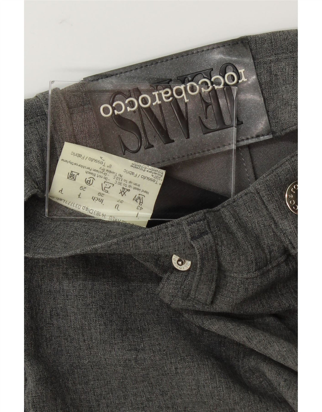 ROCCOBAROCCO Womens Slim Casual Trousers W29 L29 Grey Polyester Vintage Roccobarocco and Second-Hand Roccobarocco from Messina Hembry 