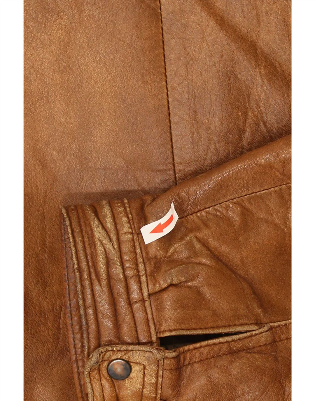 Giacca in pelle vintage da uomo IT 56 2XL Marrone