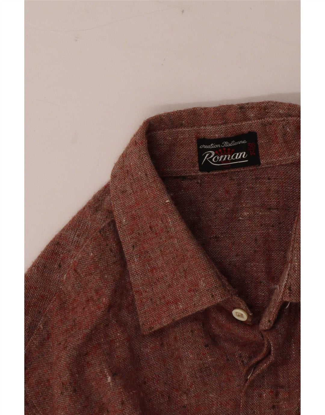 Camicia da uomo romana taglia 36 14 piccola rossa chiazzata