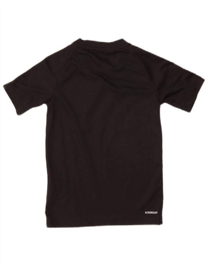 T-shirt grafica Adidas Aeroready da ragazzo, 7-8 anni, in poliestere nero