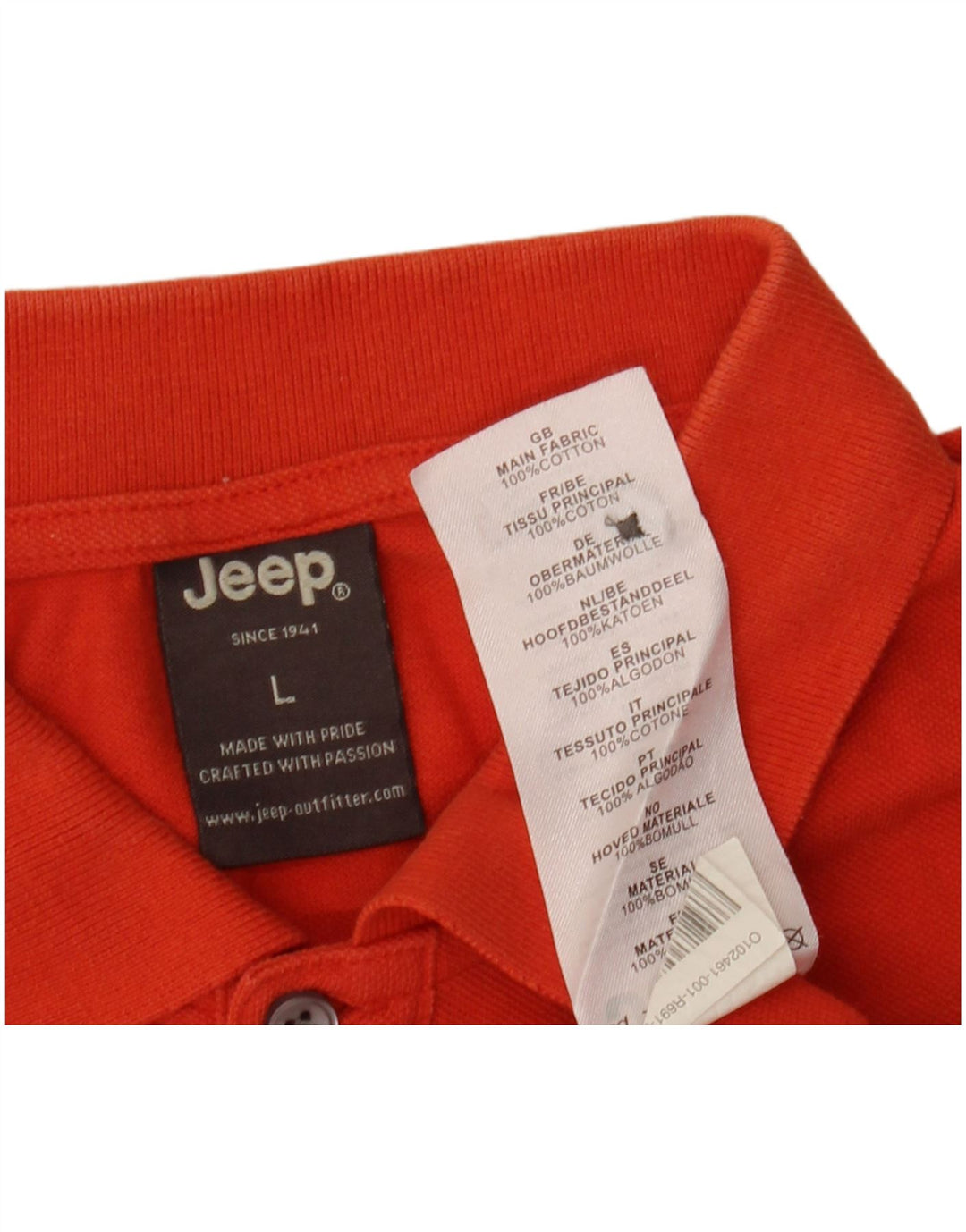 Polo da uomo Jeep Large in cotone arancione