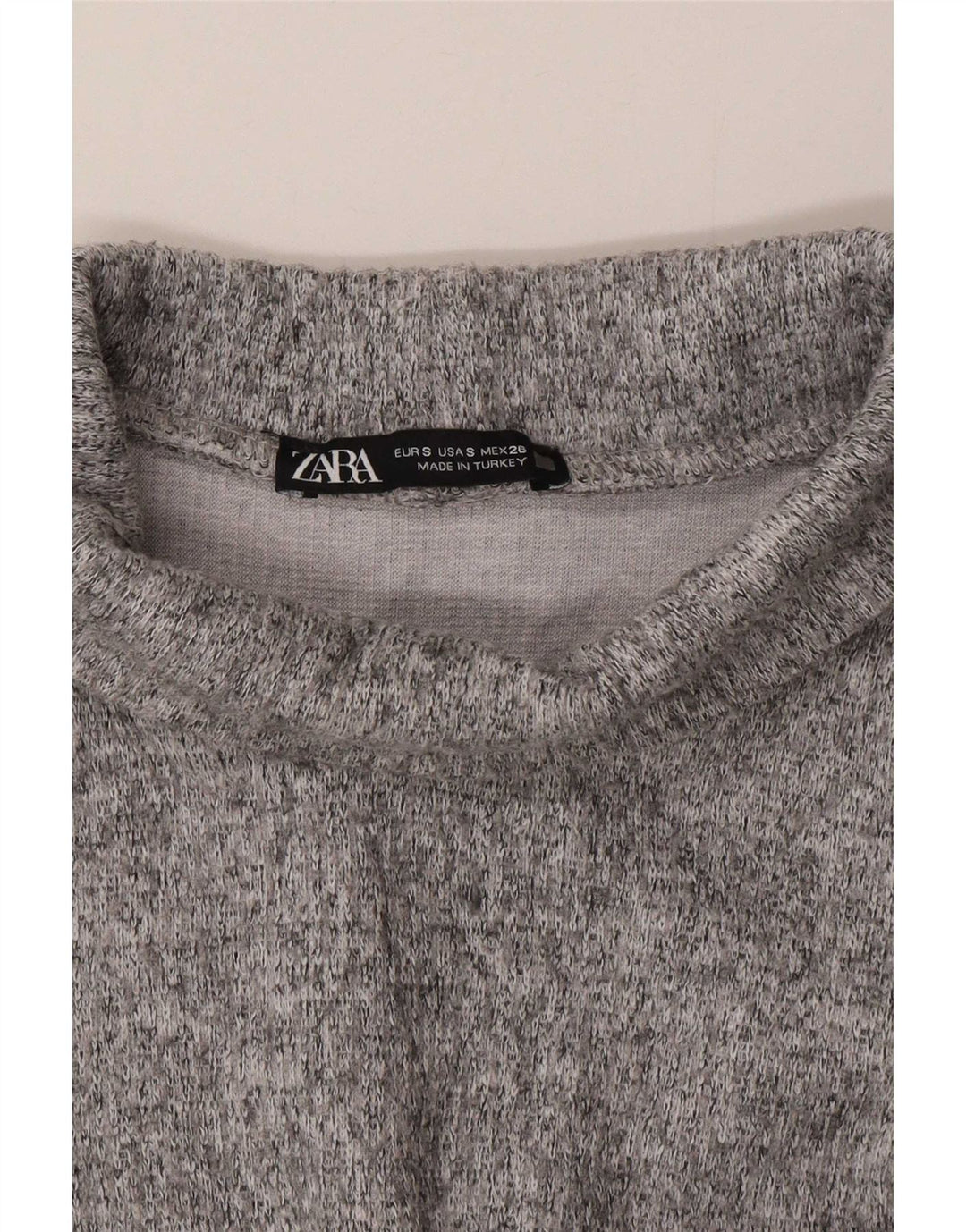 Top Zara da donna oversize a maniche lunghe UK 10 piccolo grigio