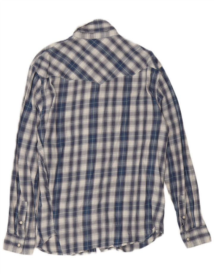 Camicia Wrangler da uomo vestibilità regolare XL in cotone a quadri blu