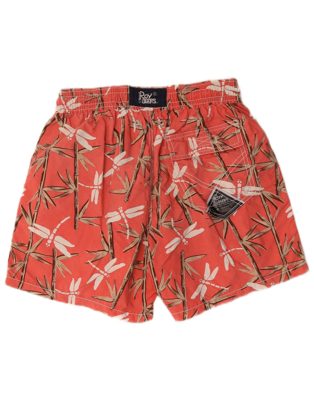 Pantaloncini da bagno da uomo Roy Rogers Nylon floreale rosso medio