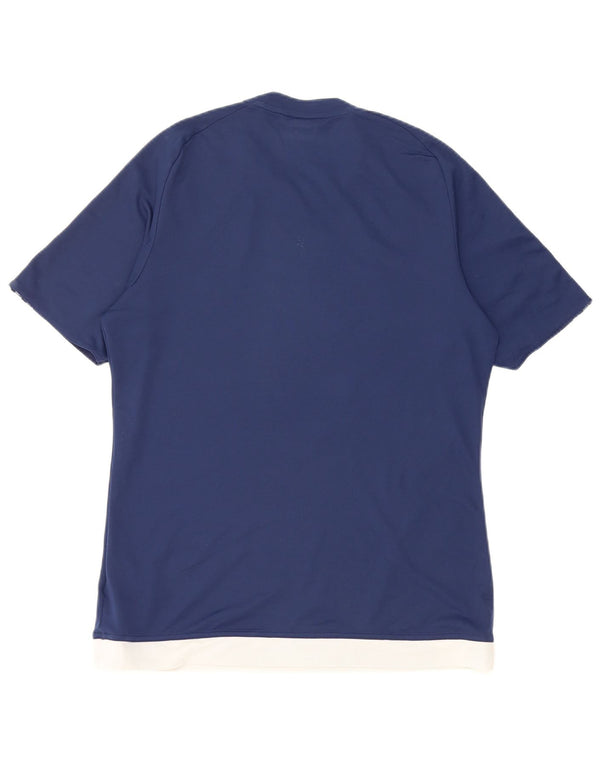 T-shirt Adidas Climalite da uomo Top medio in poliestere color block blu navy