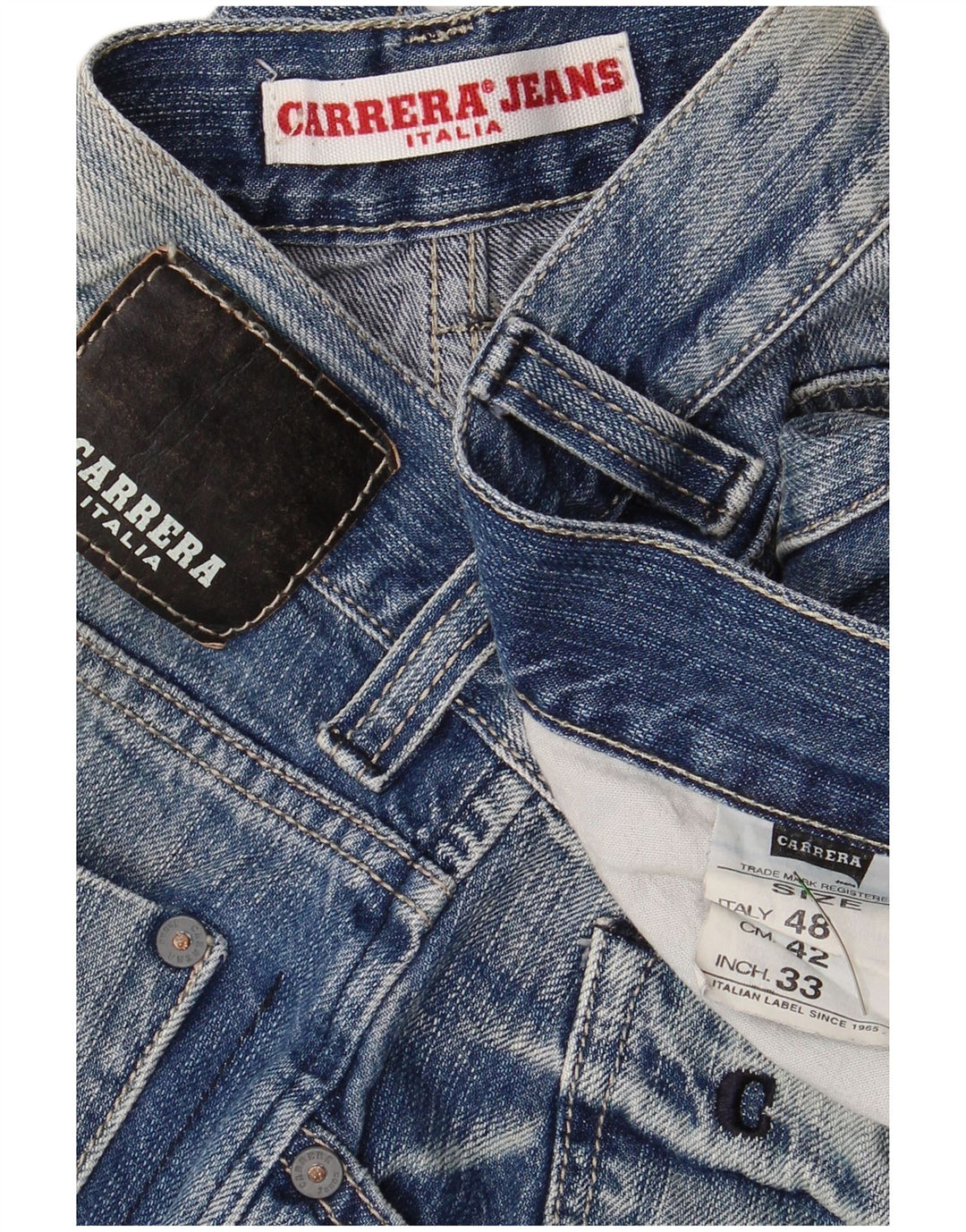 Pantaloncini di jeans da uomo CARRERA W33 Blu medio