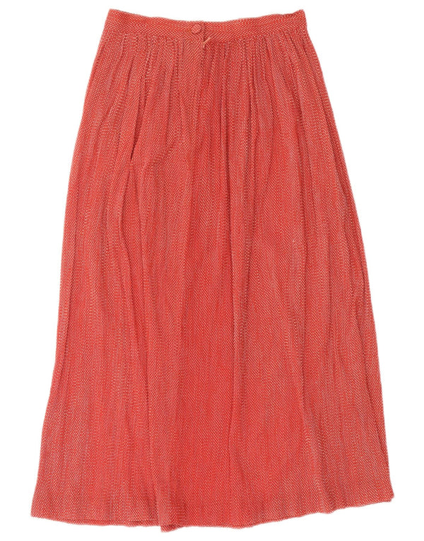 Gonna a trapezio a vita alta da donna vintage W25 XS rossa maculata