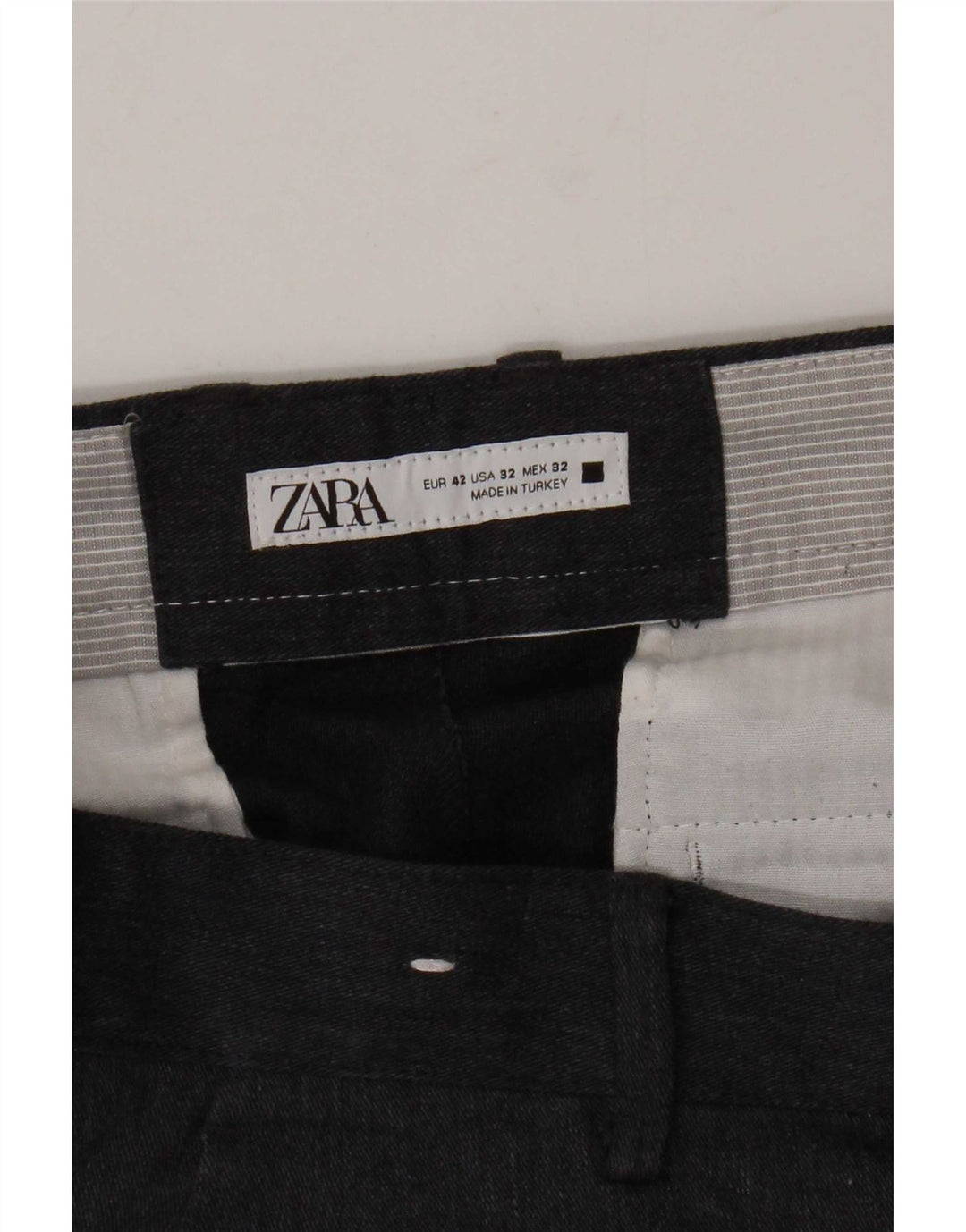 Pantaloni chino slim da uomo Zara EU 42 Large W32 L32 Grigio