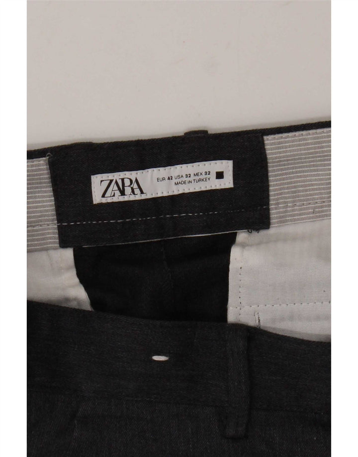 Pantaloni chino slim da uomo Zara EU 42 Large W32 L32 Grigio