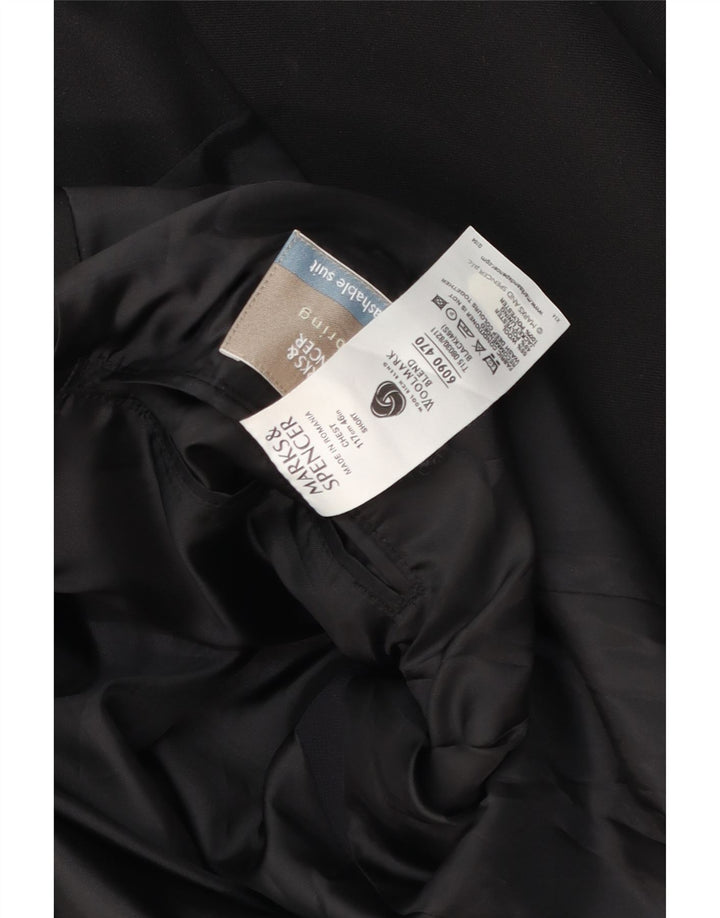 Giacca blazer a 2 bottoni da uomo Marks & Spencer UK 46 XL lana nera