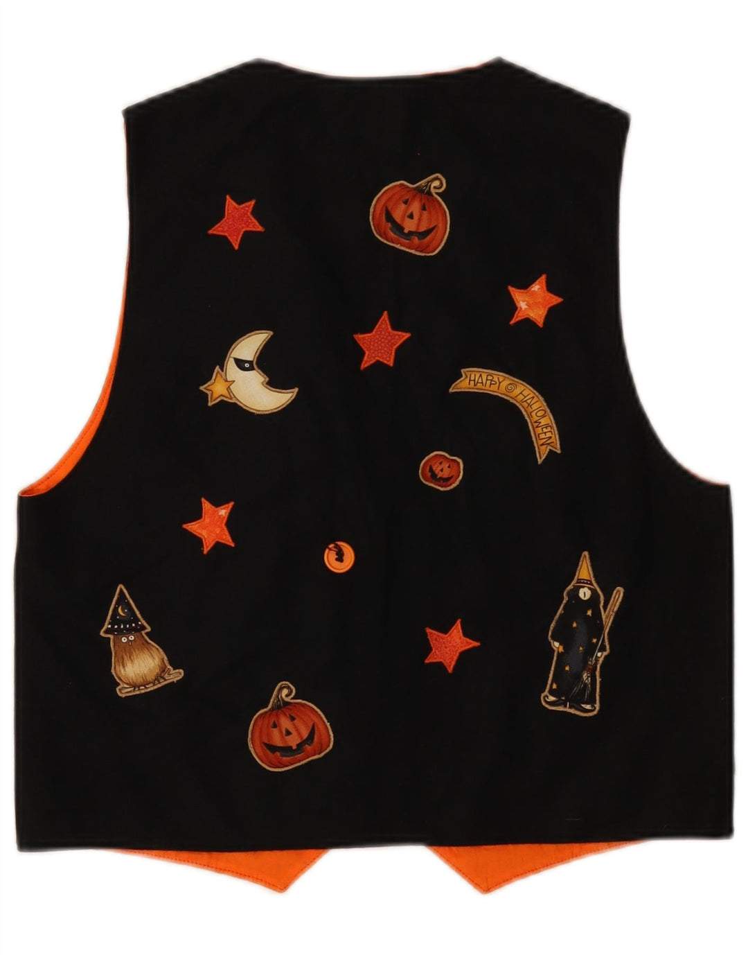 Gilet grafico da donna VINTAGE UK 12 medio nero