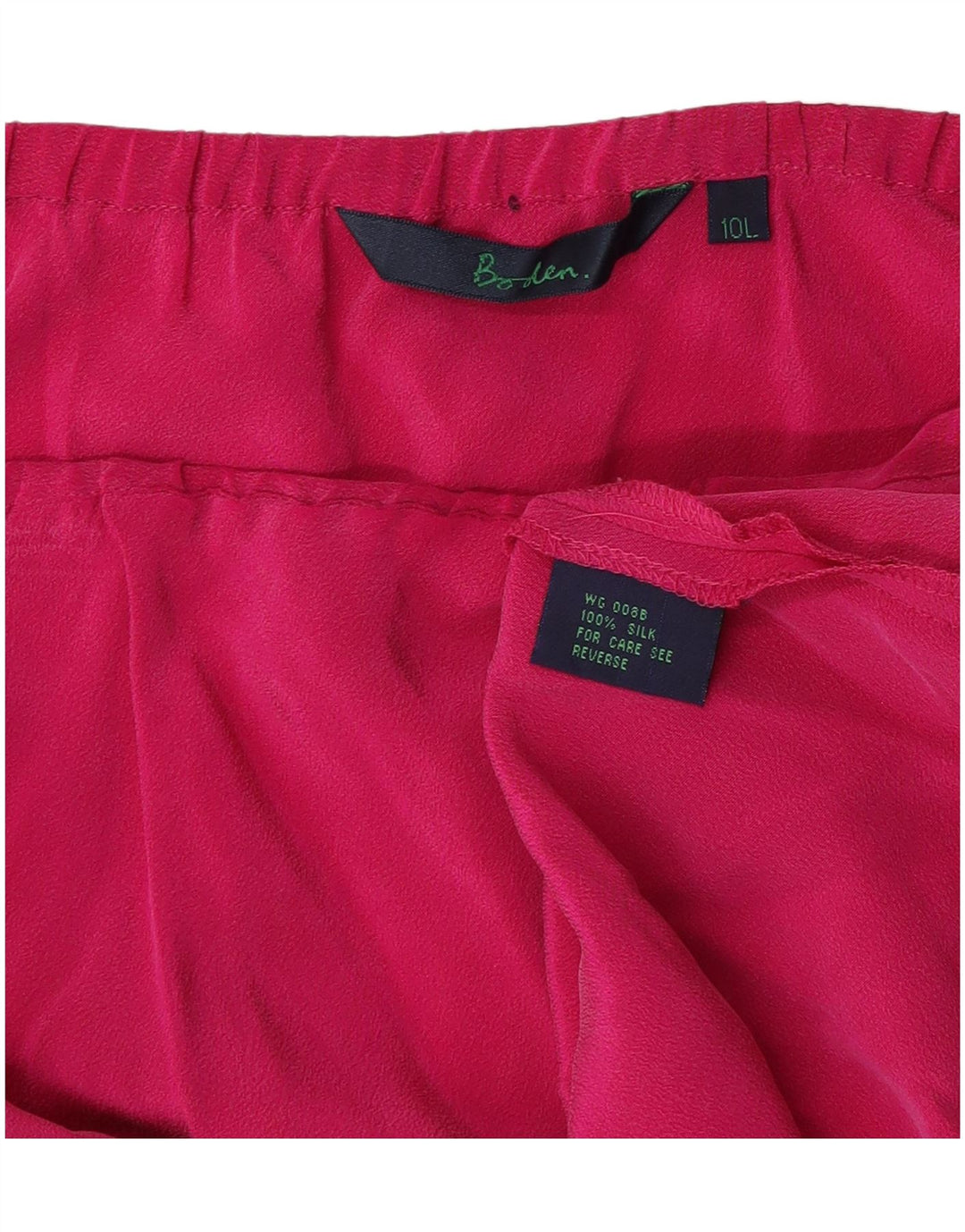 Gonna dritta da donna Boden UK 10 piccola W32 seta rosa