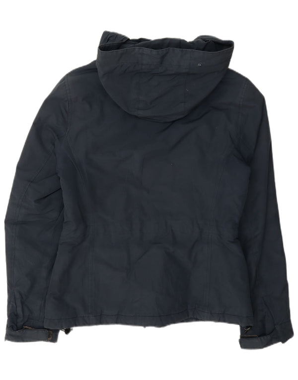 Giacca a vento con cappuccio da donna Woolrich UK 18 XL Cotone blu navy