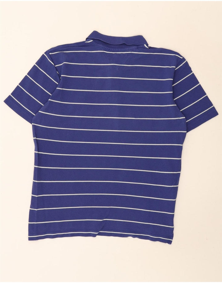 Polo da uomo Tommy Hilfiger in cotone a righe blu medio